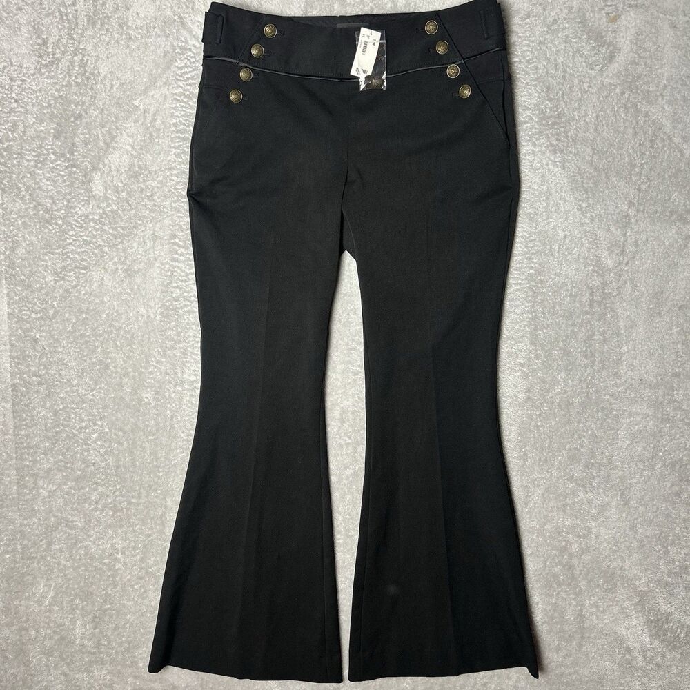 NWT The Limited Dress Pants Mid Rise Size 4 Cassidy Fit Buttons Black Wide Leg
